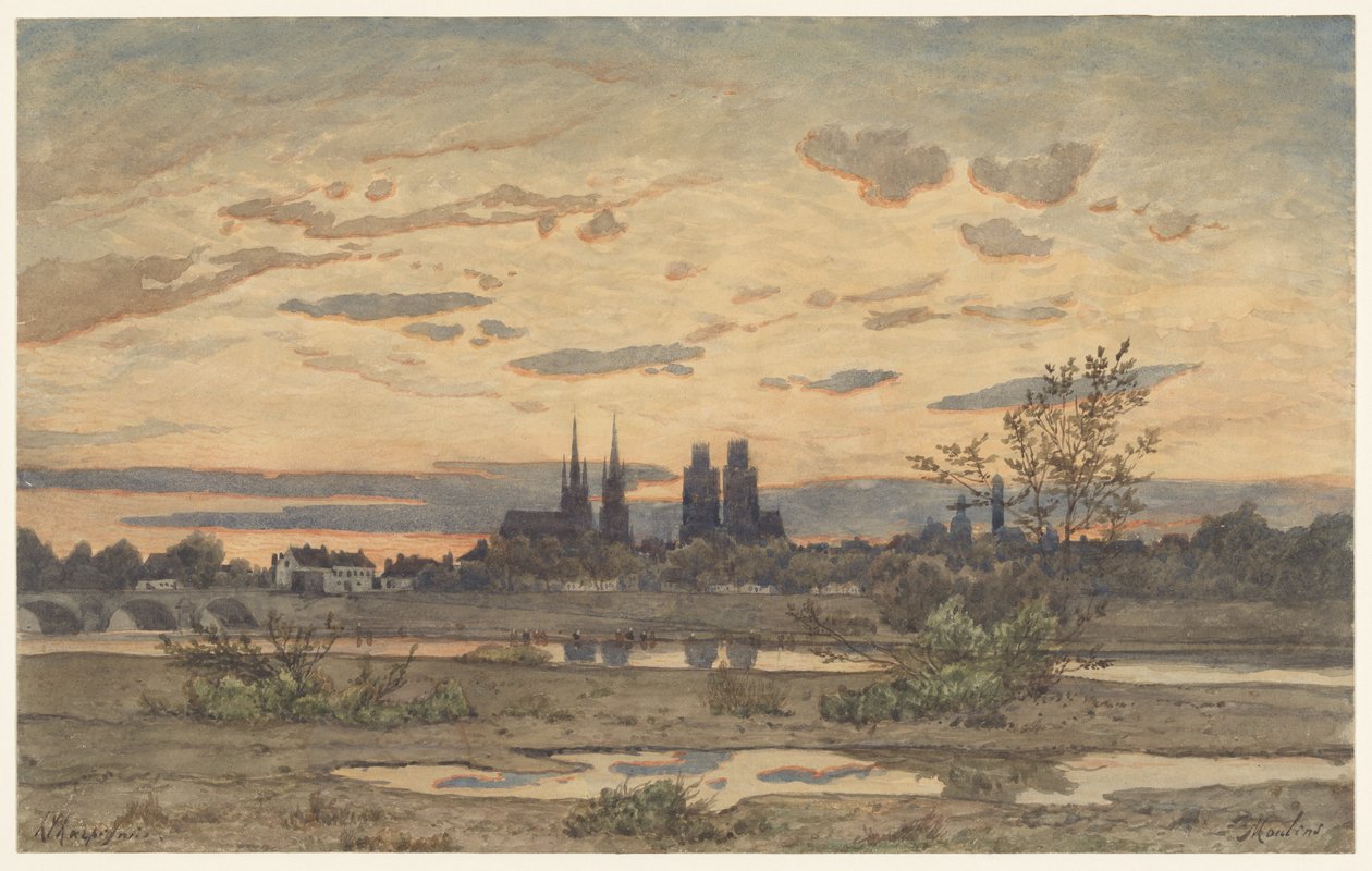 A View of Moulins by Henri-Joseph Harpignies