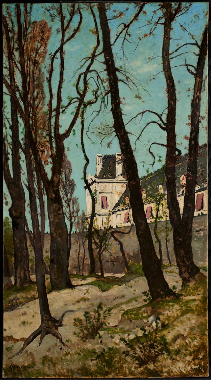View of the Louvre, with the Grande Galerie and the Pavillon de Flore by Henri-Joseph Harpignies