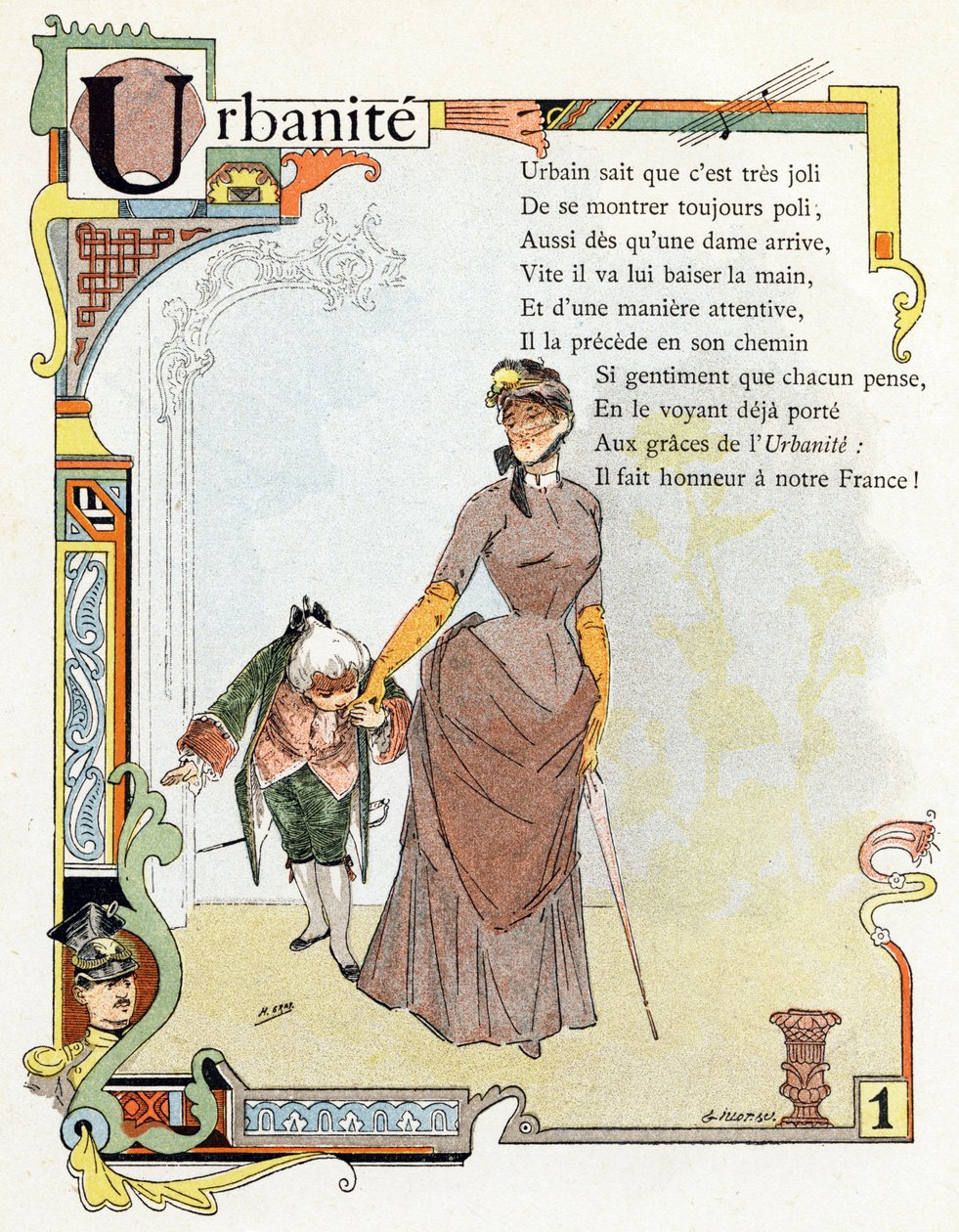 Letter U Urbanite - Ut Uniform Urn One, c.1890 (engraving) by Henri (1858 1924) Gray