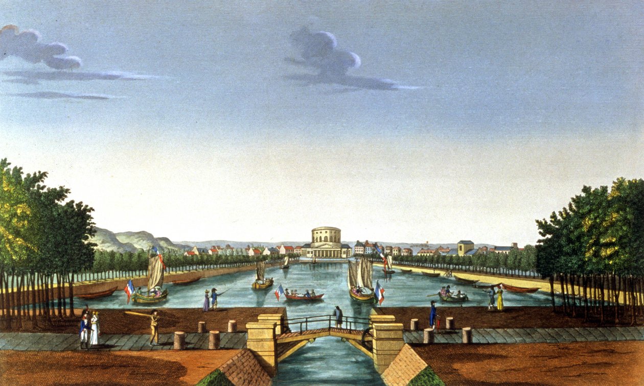 Paris, the Villette basin by Henri (after) Courvoisier Voisin