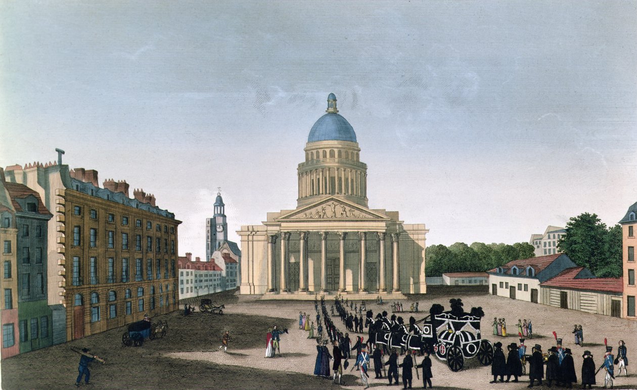 Funeral procession outside the Pantheon, c.1815-20 by Henri (after) Courvoisier Voisin