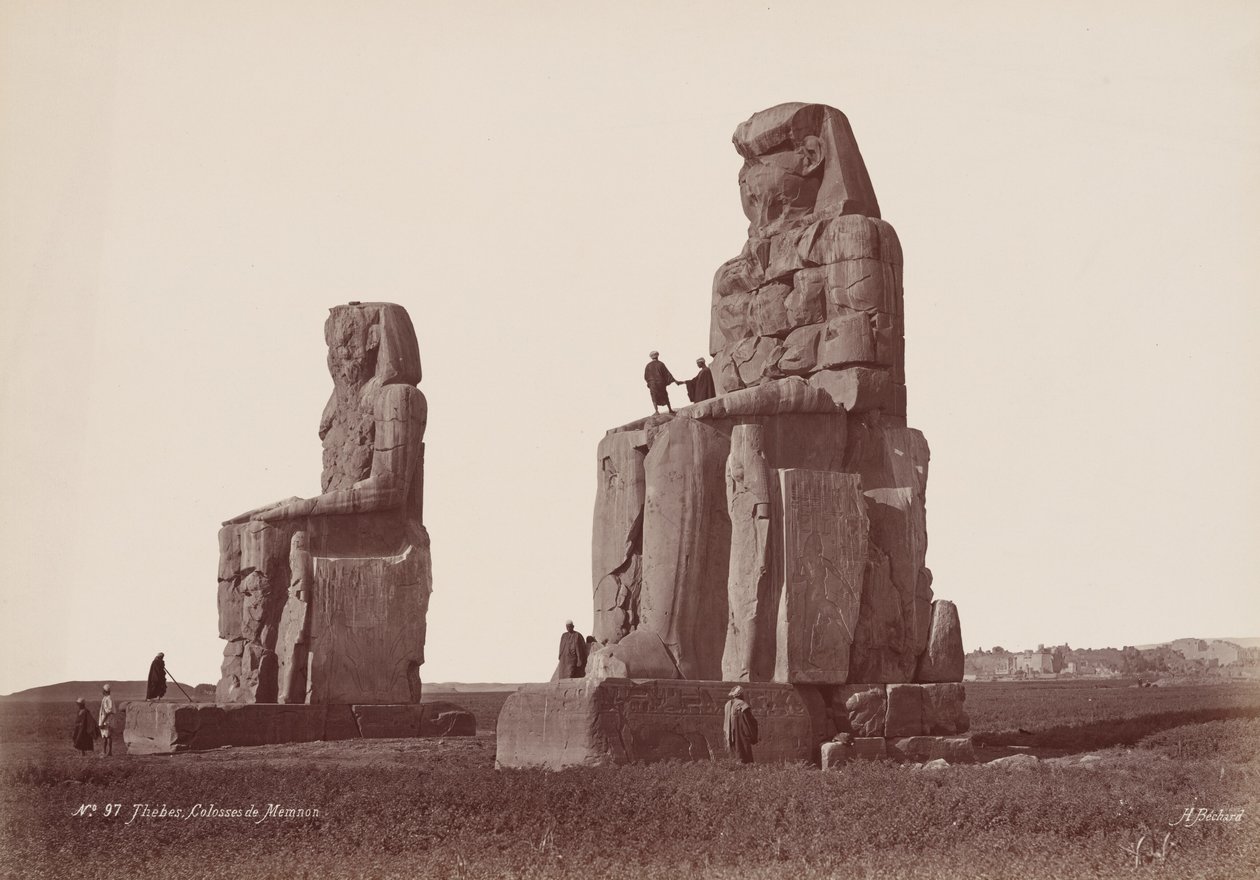 Thebes, Colossi of Memnon by Henri Béchard