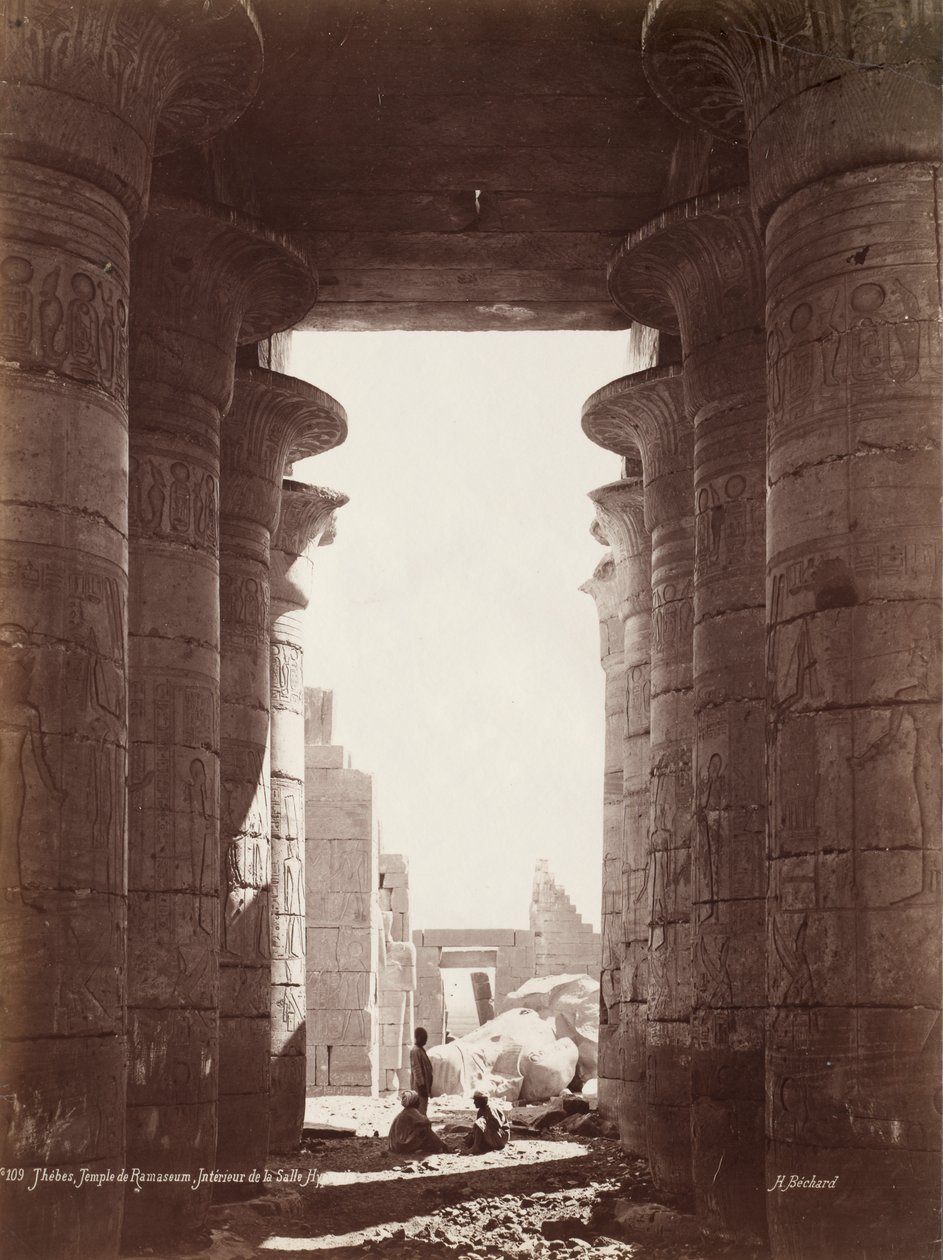 Thebes, Temple of the Ramesseum, Interior of the Hypostyle Hall by Henri Béchard