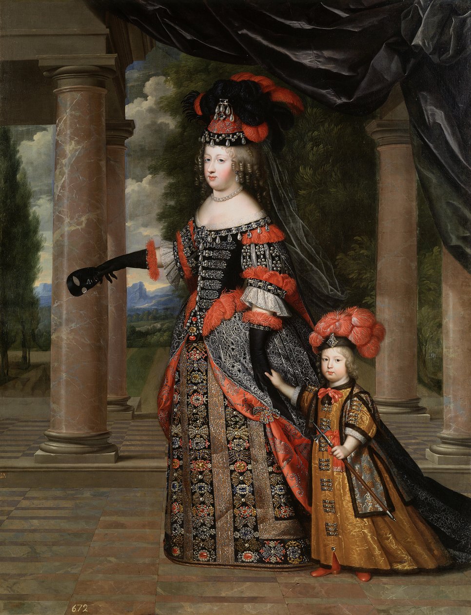 Maria Theresa of Spain with Her Son, the Dauphin, Louis of France by Henri Beaubrun