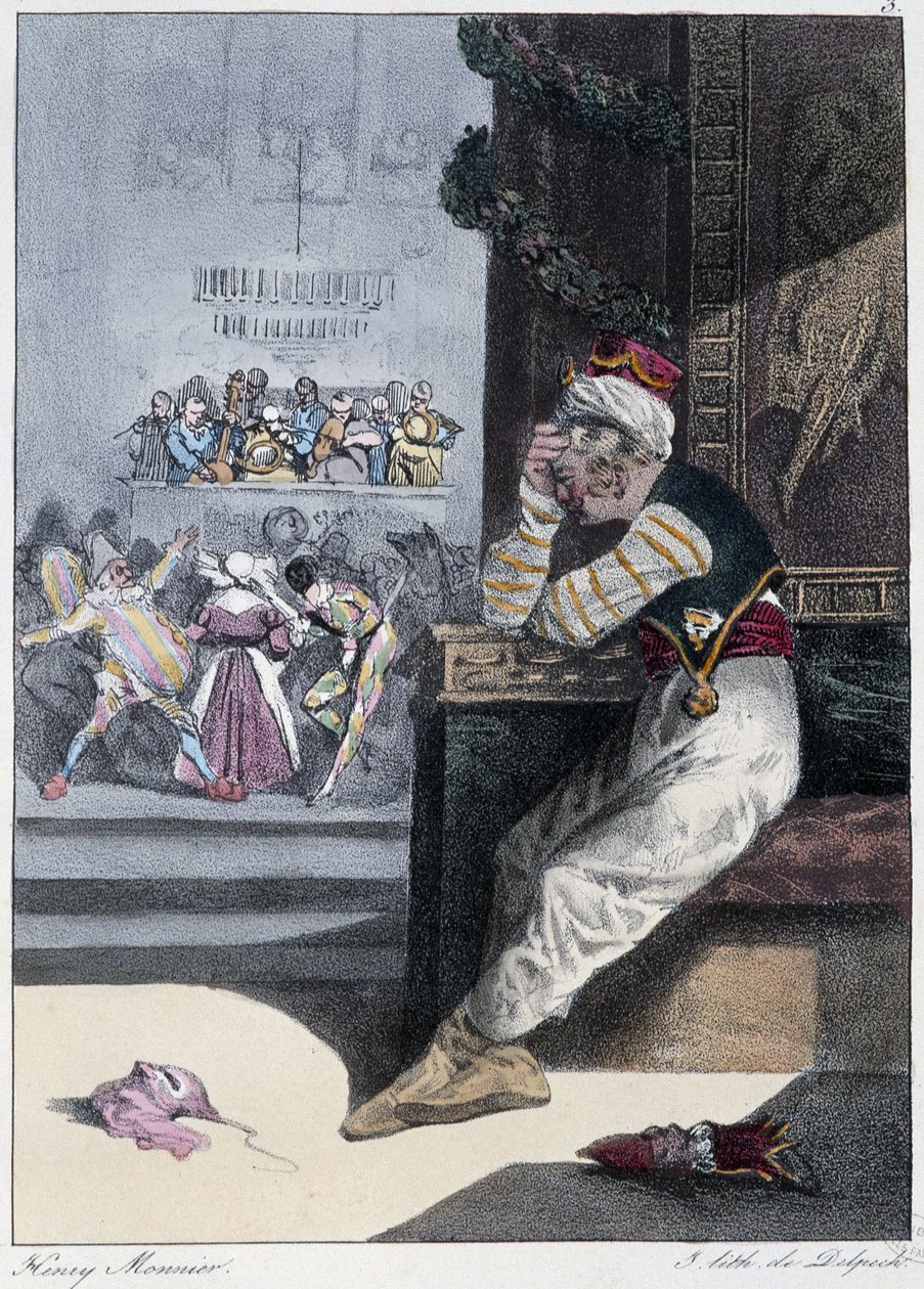 Le Carnival: "Everyone takes his pleasure where he finds him" - in "Les pastemps" by Henri Monnier, ed. Delpech, Paris by Henri Bonaventure Monnier