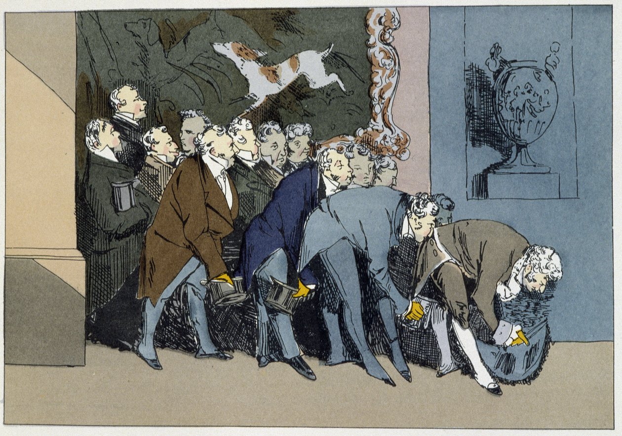 Mr. M. Director, Chief, Employees, Supernumeraries, etc., going to compliment a new Excellence - in "Administrative morals" by Henri Monnier by Henri Bonaventure Monnier