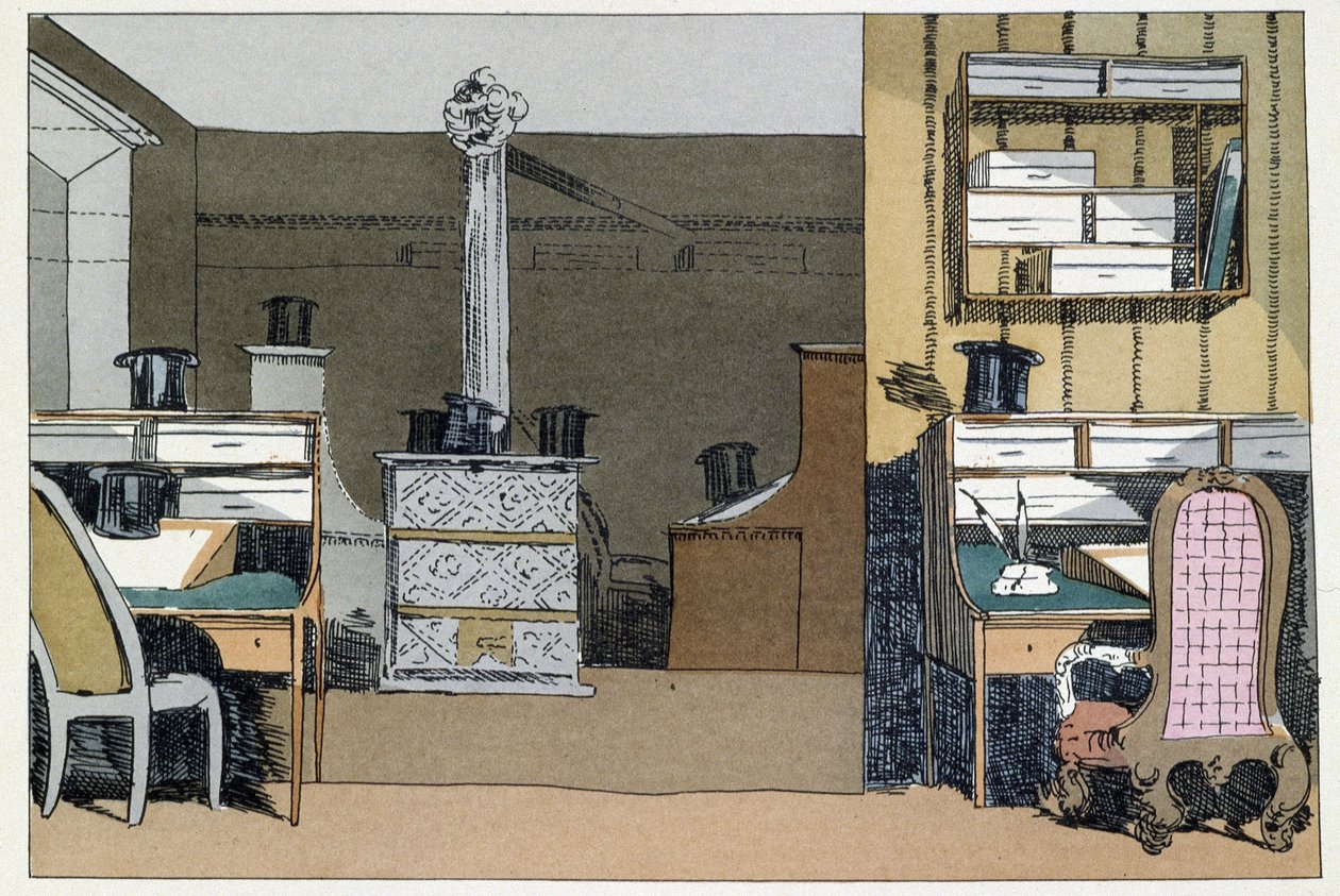 Two Hours: Walks in the Interior of the Ministry, Hats Replace the Absent - in 