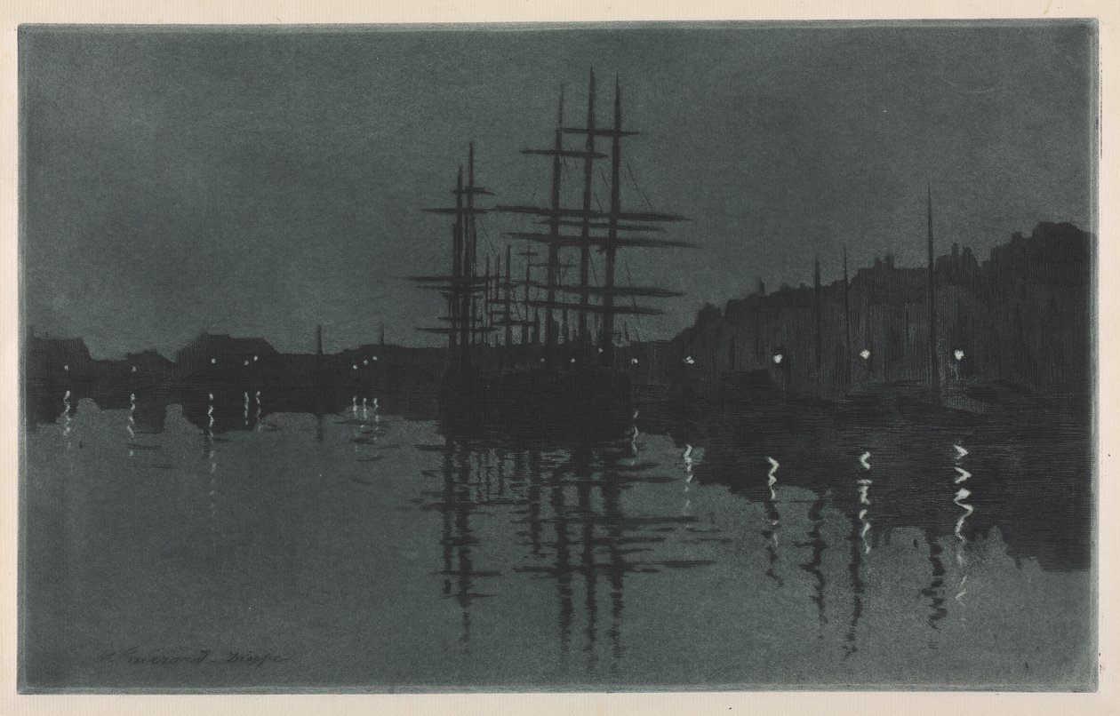 Effect of Moon at Dieppe by Henri Charles Guérard