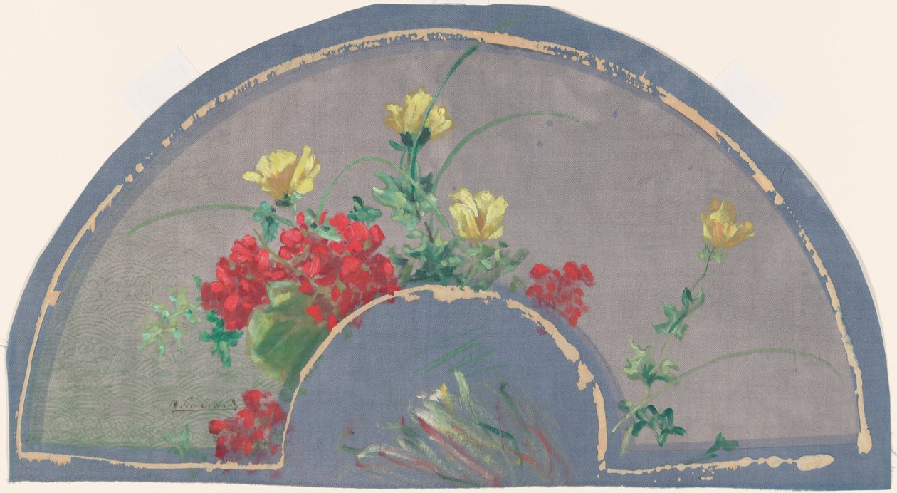 Fan with Poppies by Henri Charles Guérard