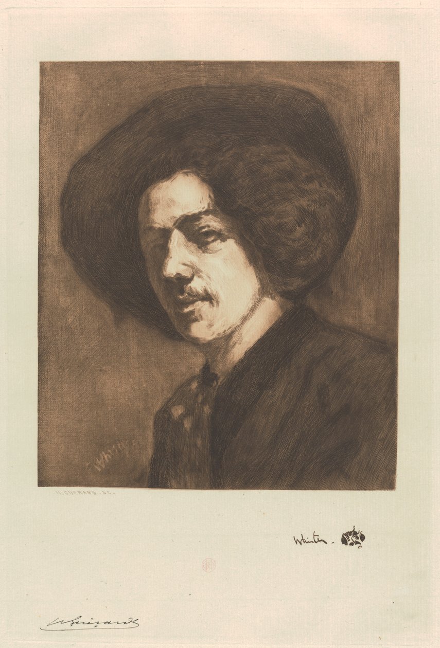 Portrait of Whistler by Henri Charles Guérard