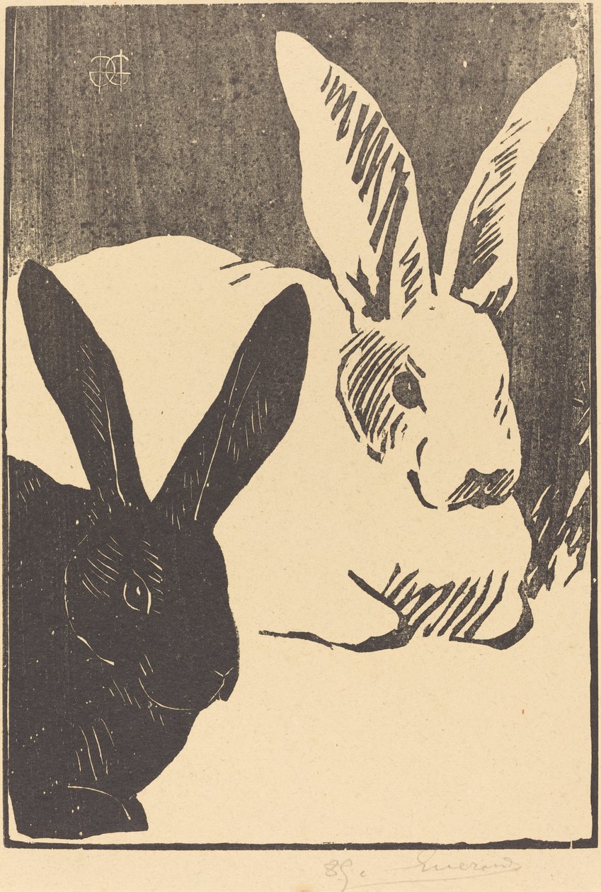 Rabbits by Henri Charles Guérard