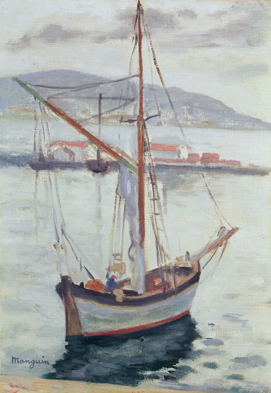 Yachts at Saint Tropez by Henri Charles Manguin