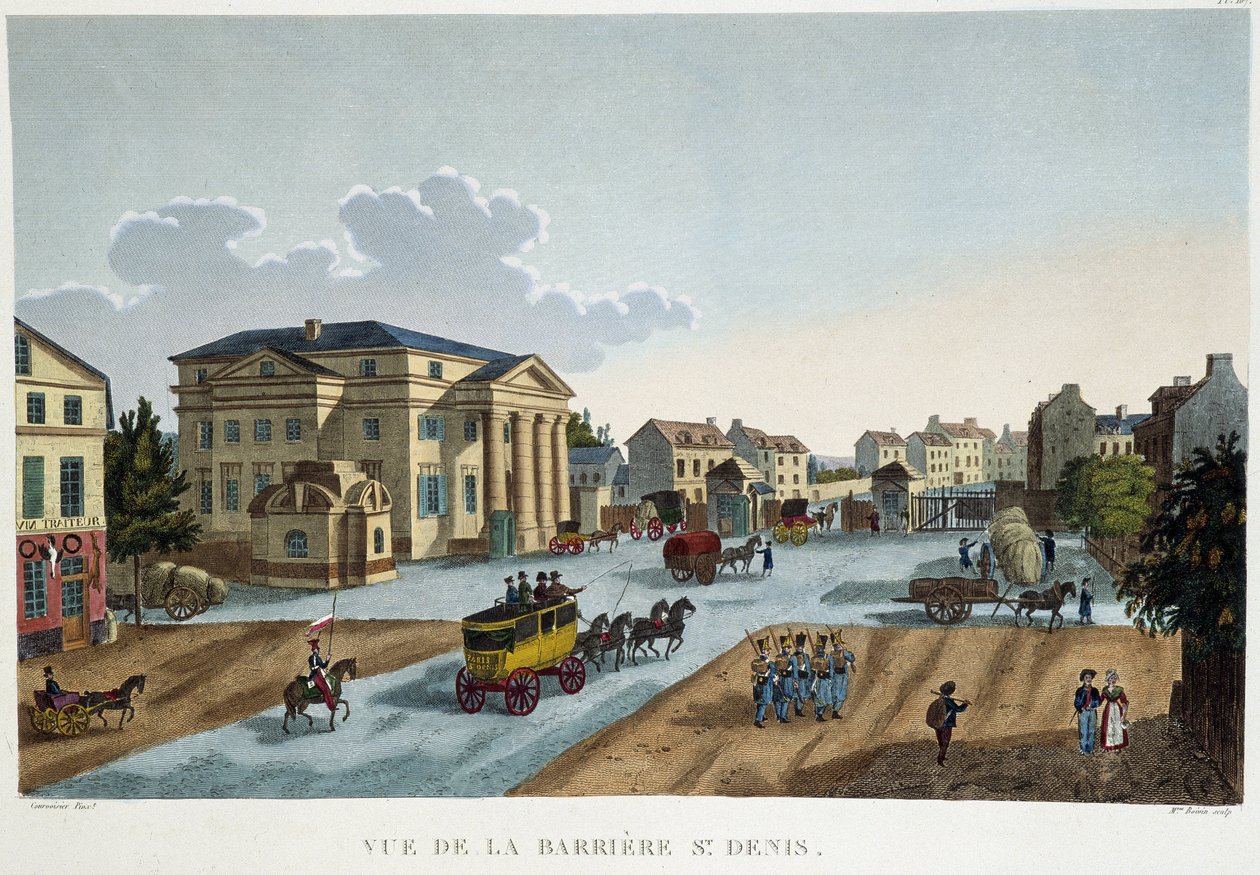 The Barrier Saint-Denis, circa 1827 - in “Vues de Paris” by Courvoisier by Henri Courvoisier Voisin