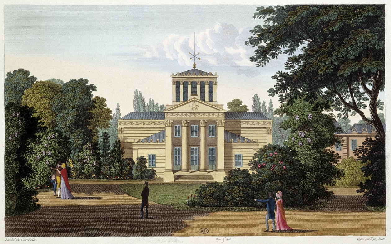 Pavilion of the Monceau Garden. Engraving by Courvoisier by Henri Courvoisier Voisin