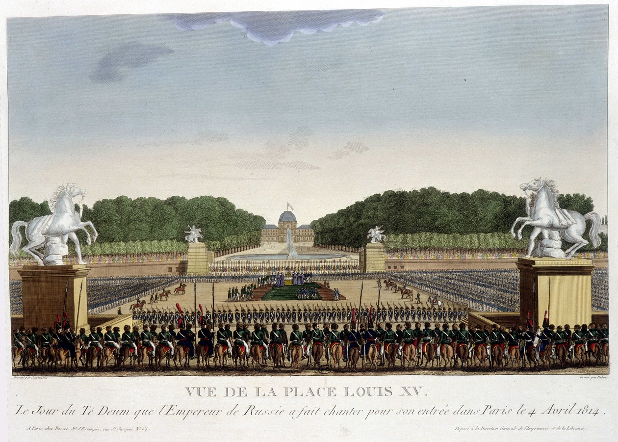 Place Louis XV (of the Concorde), around 1820 in “Vues de Paris” by Courvoisier 1827 by Henri Courvoisier Voisin