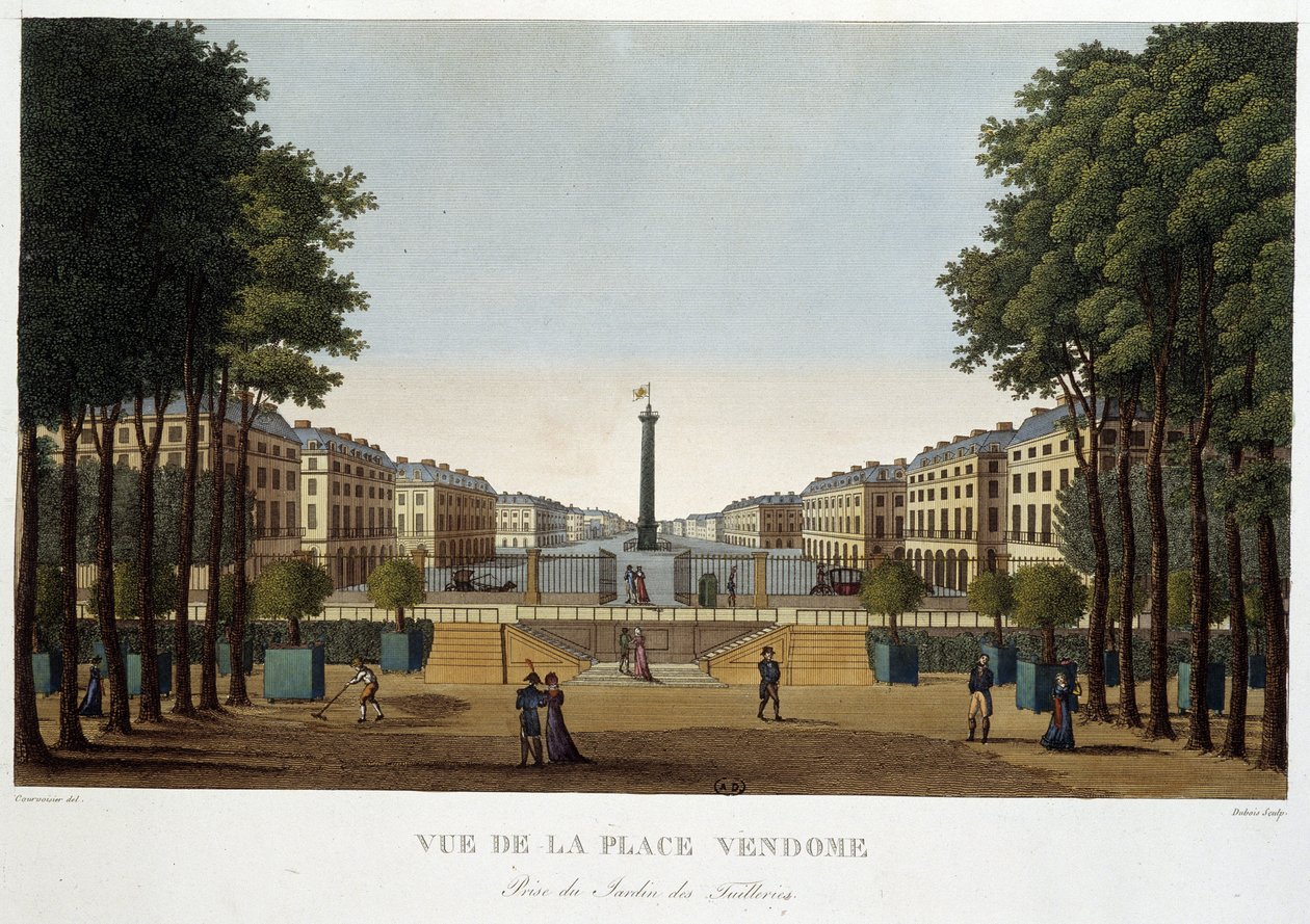 Place Vendôme, View of a Garden - Paris by Courvoisier by Henri Courvoisier Voisin