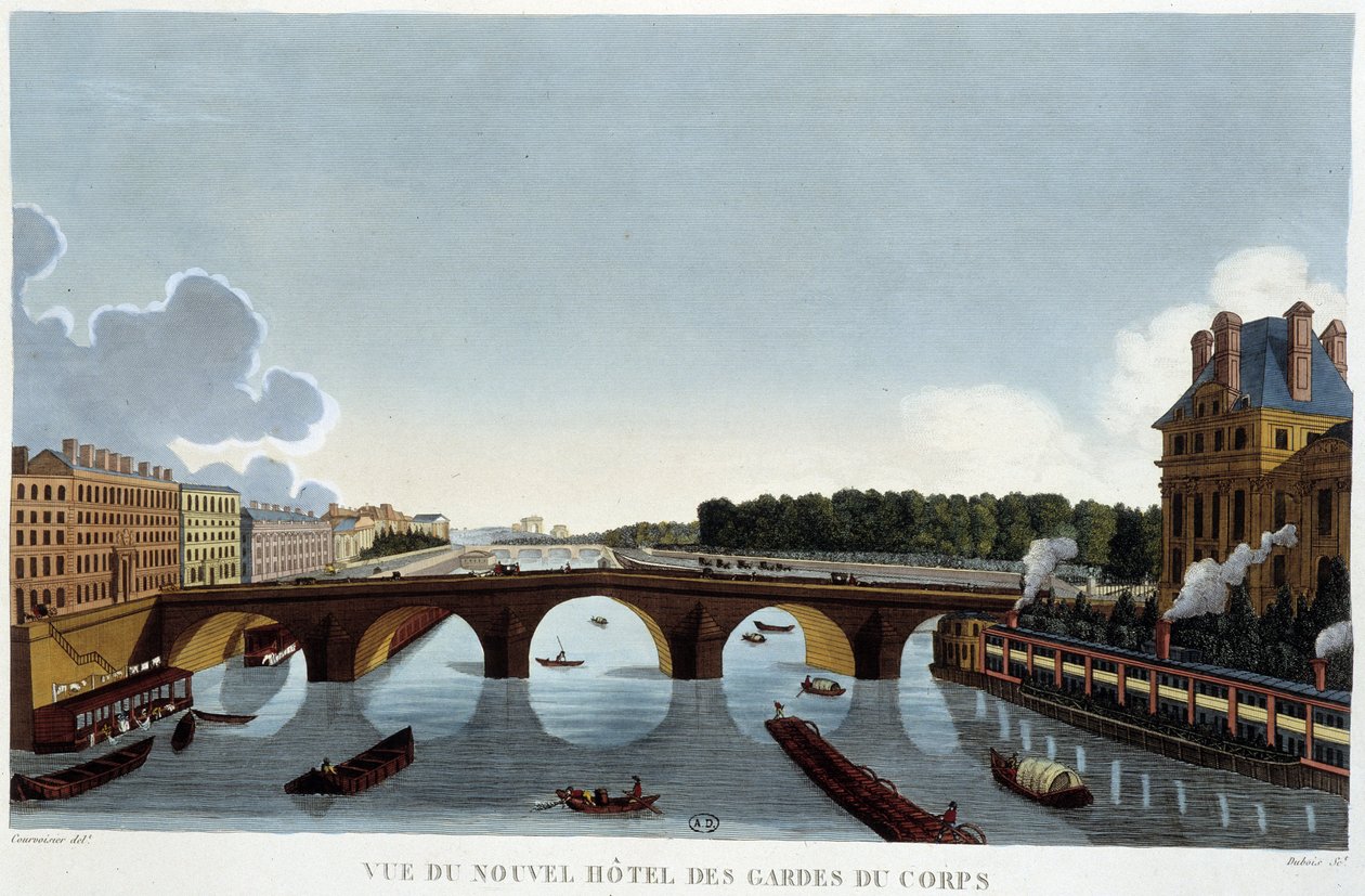 Royal bridge and new hotel of the bodyguards - Paris by Courvoisier by Henri Courvoisier Voisin