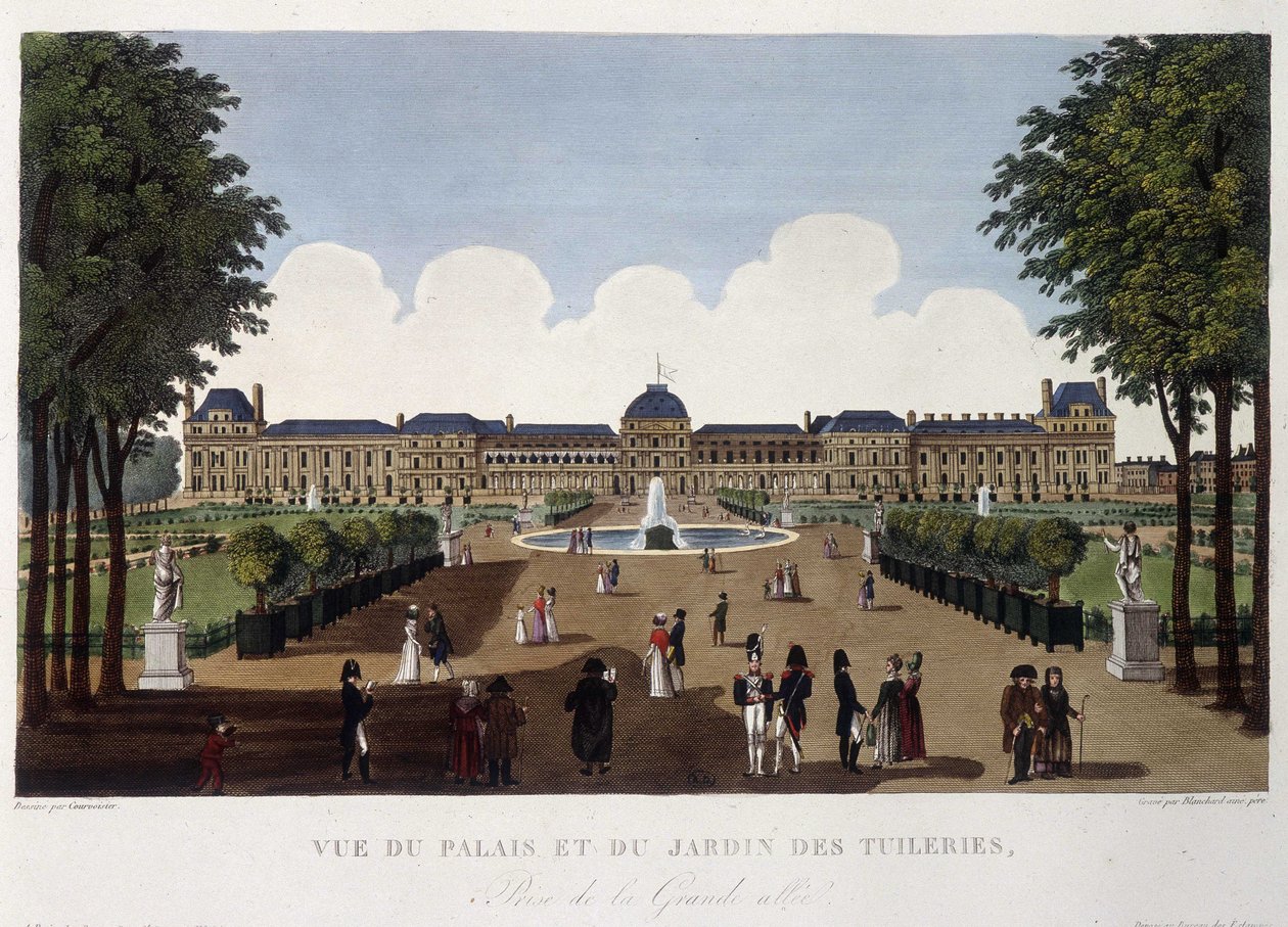 View of the Palace and the Garden of the Tuileries - in “Vues de Paris” by Courvoisier by Henri Courvoisier Voisin