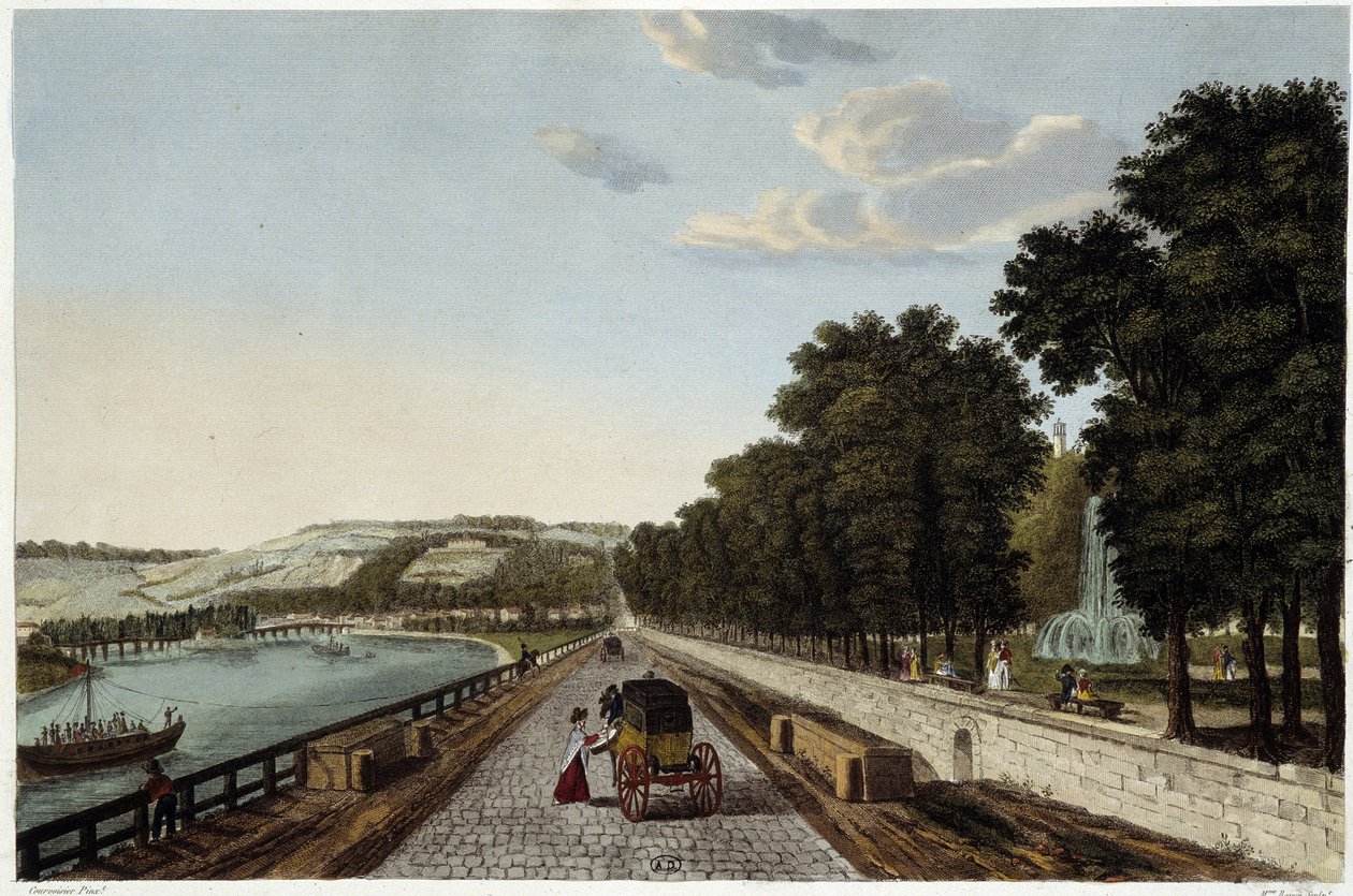 View of the Terrace of Parc St Cloud - in “Vues de Paris” by Courvoisier by Henri Courvoisier Voisin