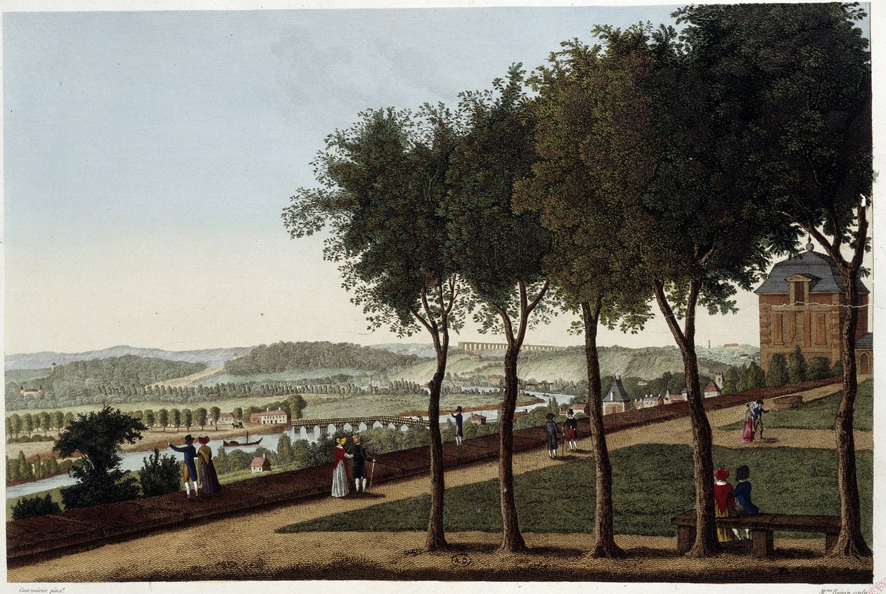 View Taken from the Terrace of St Germain en Laye - in “Vues de Paris” by Courvoisier by Henri Courvoisier Voisin