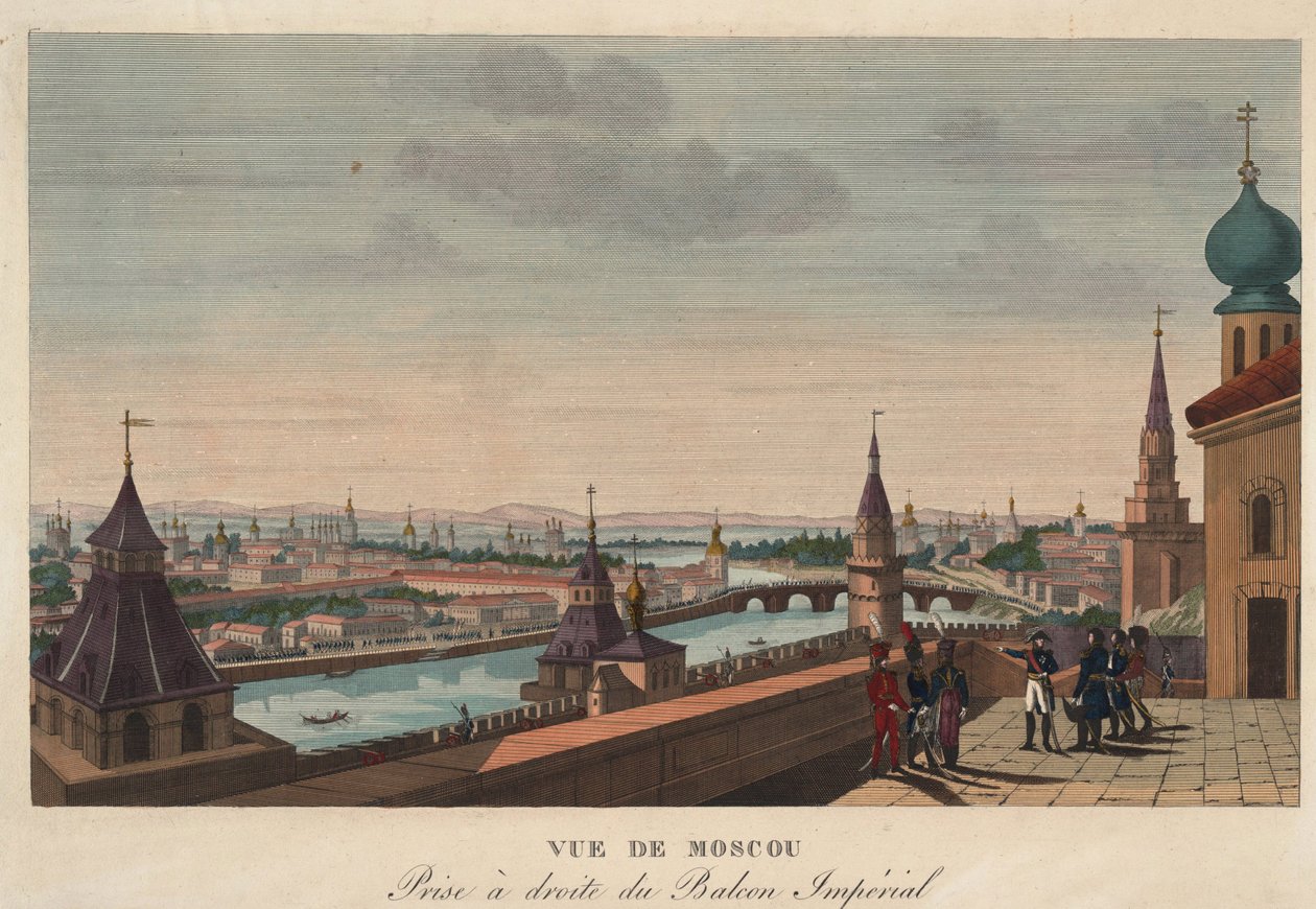 View of Moscow taken from the balcony of the Imperial Palace, Engraving by Henri Courvoisier-Voisin by Henri Courvoisier Voisin