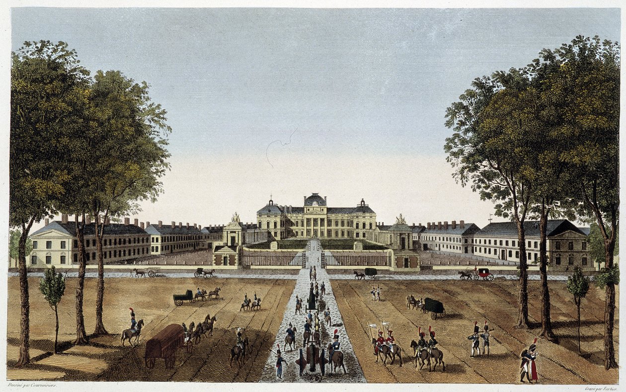 View of the Royal Military School, view from the Avenue Vaugirard, ca. 1820 - in Views of Paris by Courvoisier by Henri Courvoisier Voisin