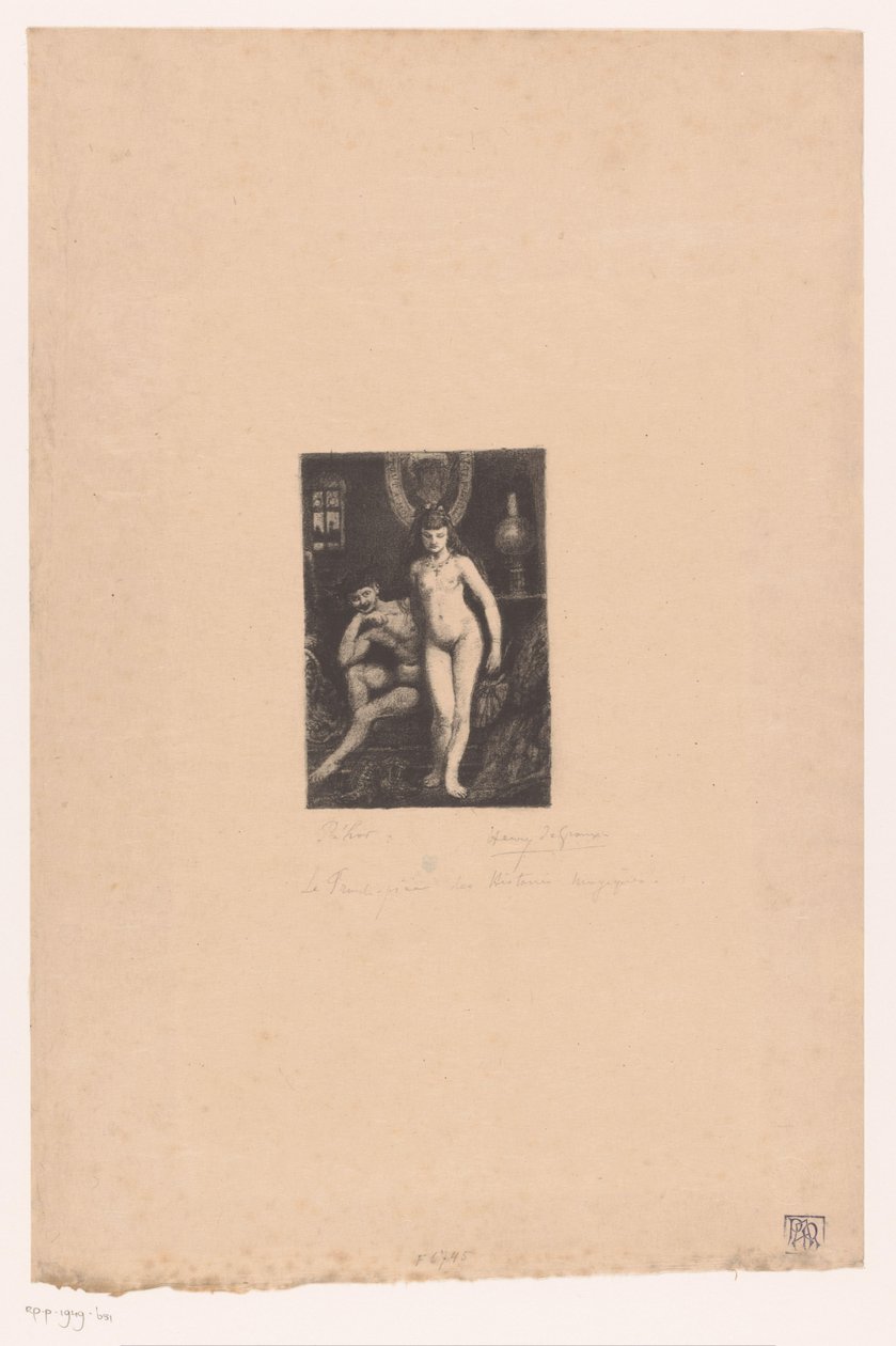 Standing Naked Woman and Sitting Naked Man by Henri De Groux (signed by artist)