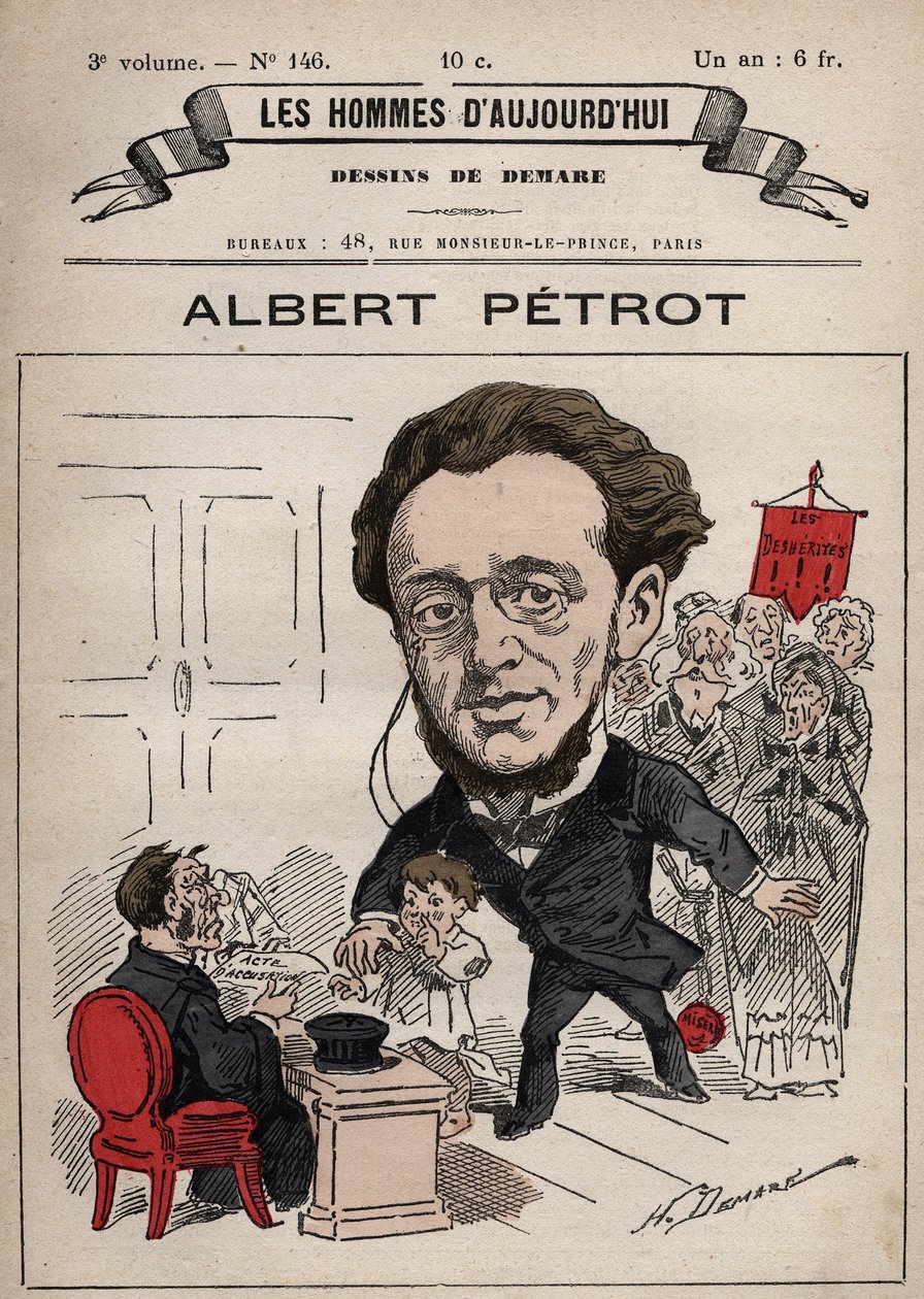 Cartoon of Albert Petrot 1837-1897 from 