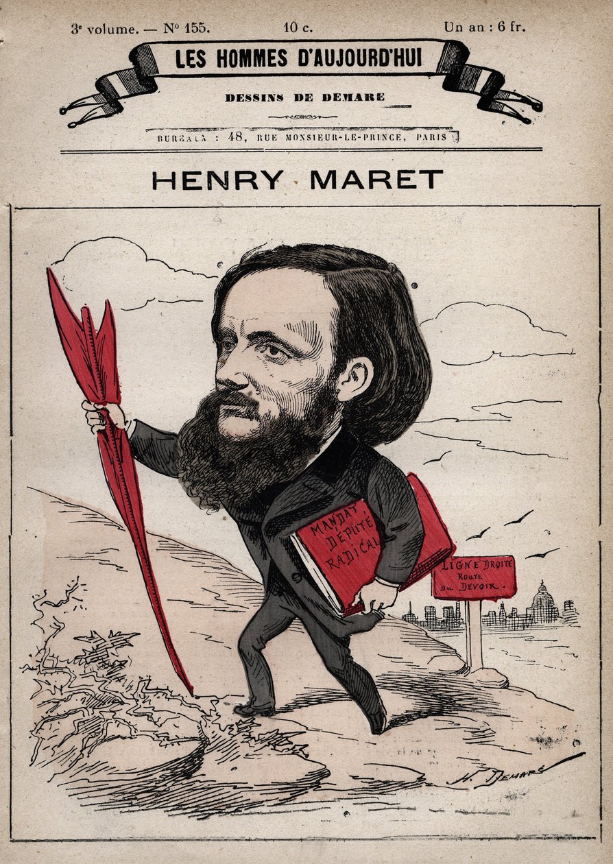 Cartoon of Henri (Henry) Maret (1837-1917) English journalist and politician - from 