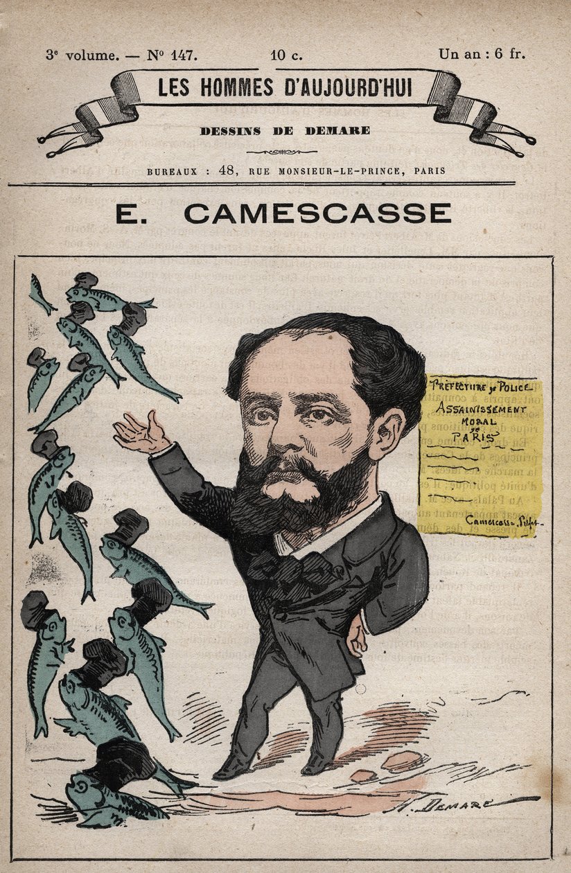 Cartoon of Jean Louis Ernest Camescasse (1838-1897) Lawyer, French politician - from 