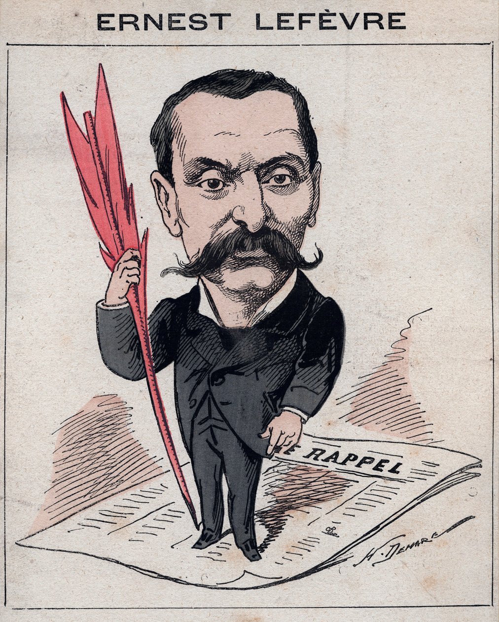 Francois Ernest Lefevre (1833-1889), lawyer and politician president of the Conseil municipal and depute de Paris - caricature by Henri Demare in 