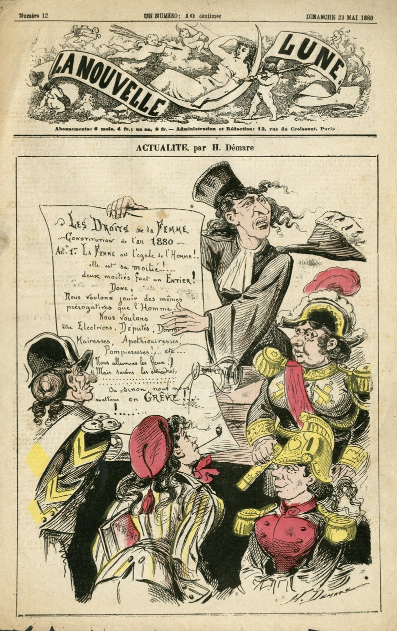 Illustration by Henri Demare (1846-1888) for the Cover of La Nouvelle Lune by Henri Demare