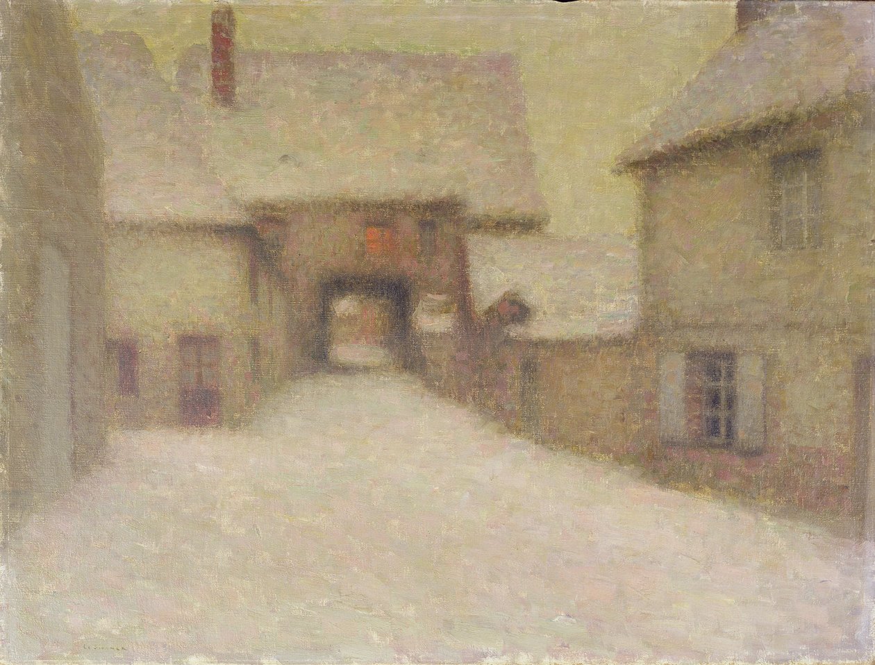Snow, the Old Village, Gerberoy by Henri Eugene Augustin Le Sidaner