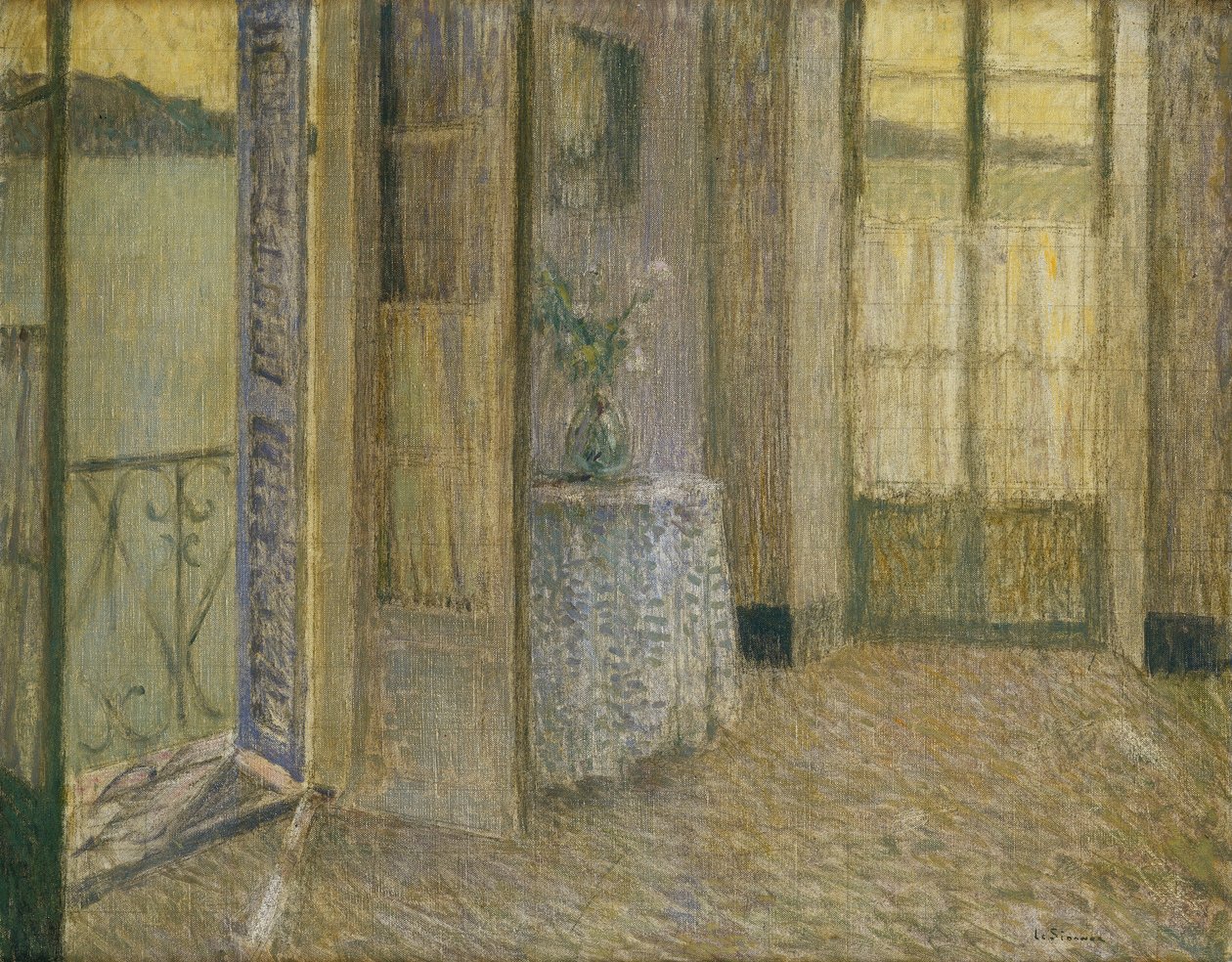 The Blue Room, Villefranche sur Mer by Henri Eugene Augustin Le Sidaner