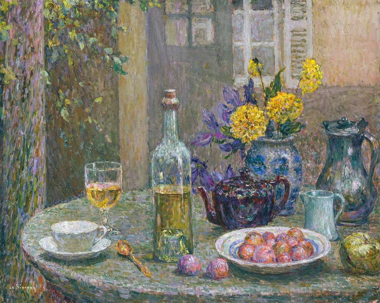 Yellow Dahlias by Henri Eugene Augustin Le Sidaner