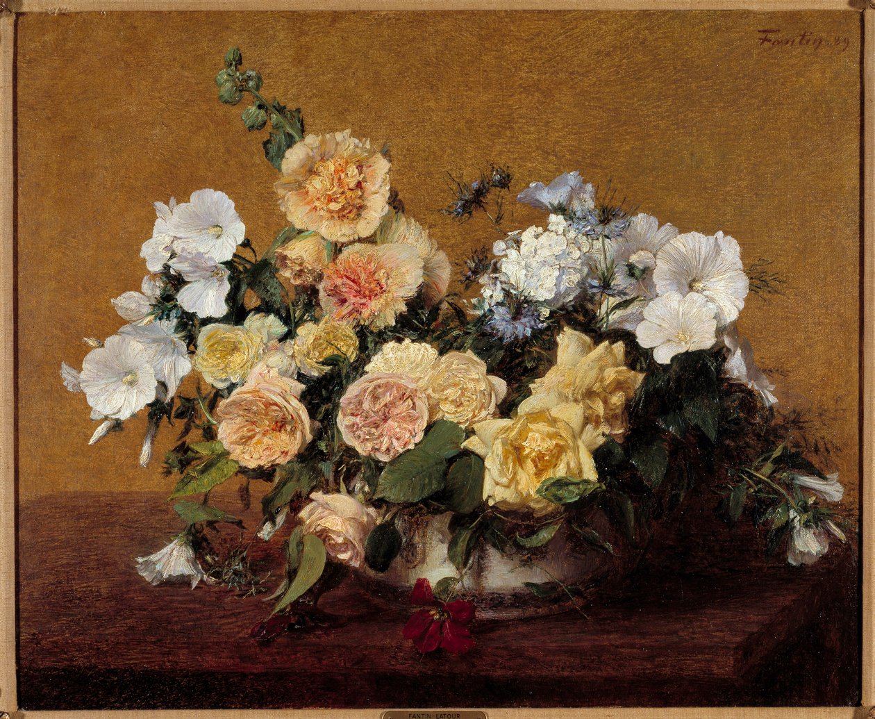 Bouquet of flowers by Ignace Henri Jean Fantin Latour