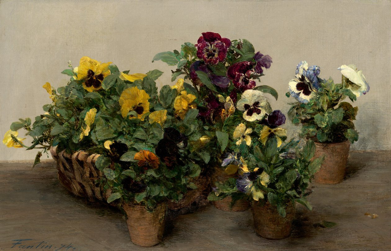 Pansies by Henri Fantin-Latour