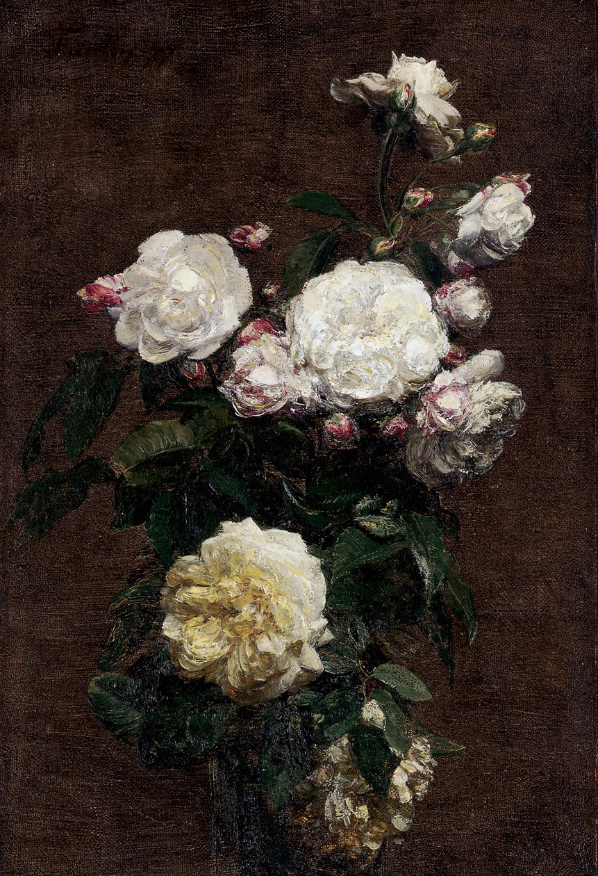 White Roses by Henri Fantin-Latour