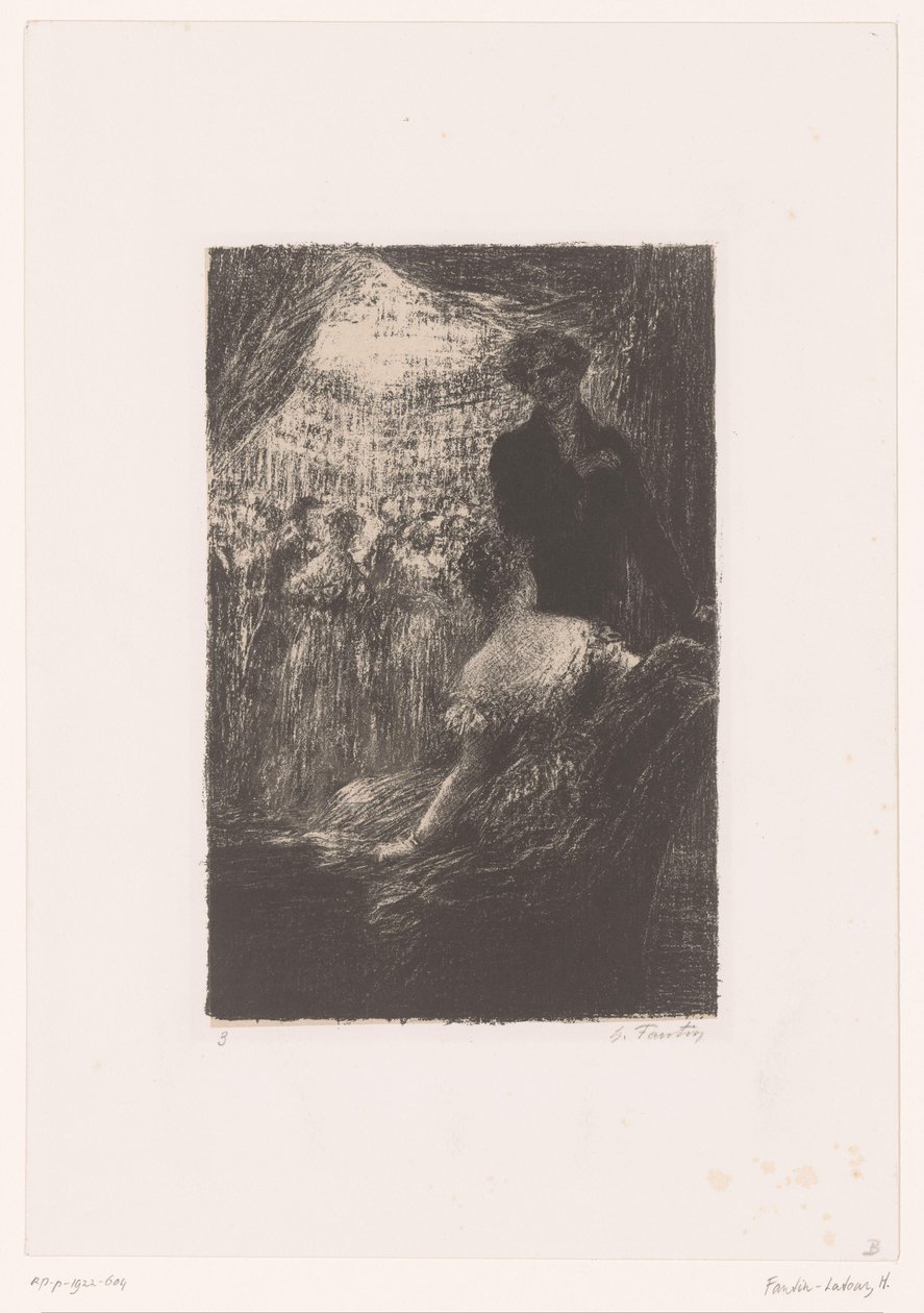 Berlioz and a Lady at a Ball (Symphonie fantastique. Un bal) (Life and Works of Hector Berlioz) by Ignace Henri Jean Fantin Latour