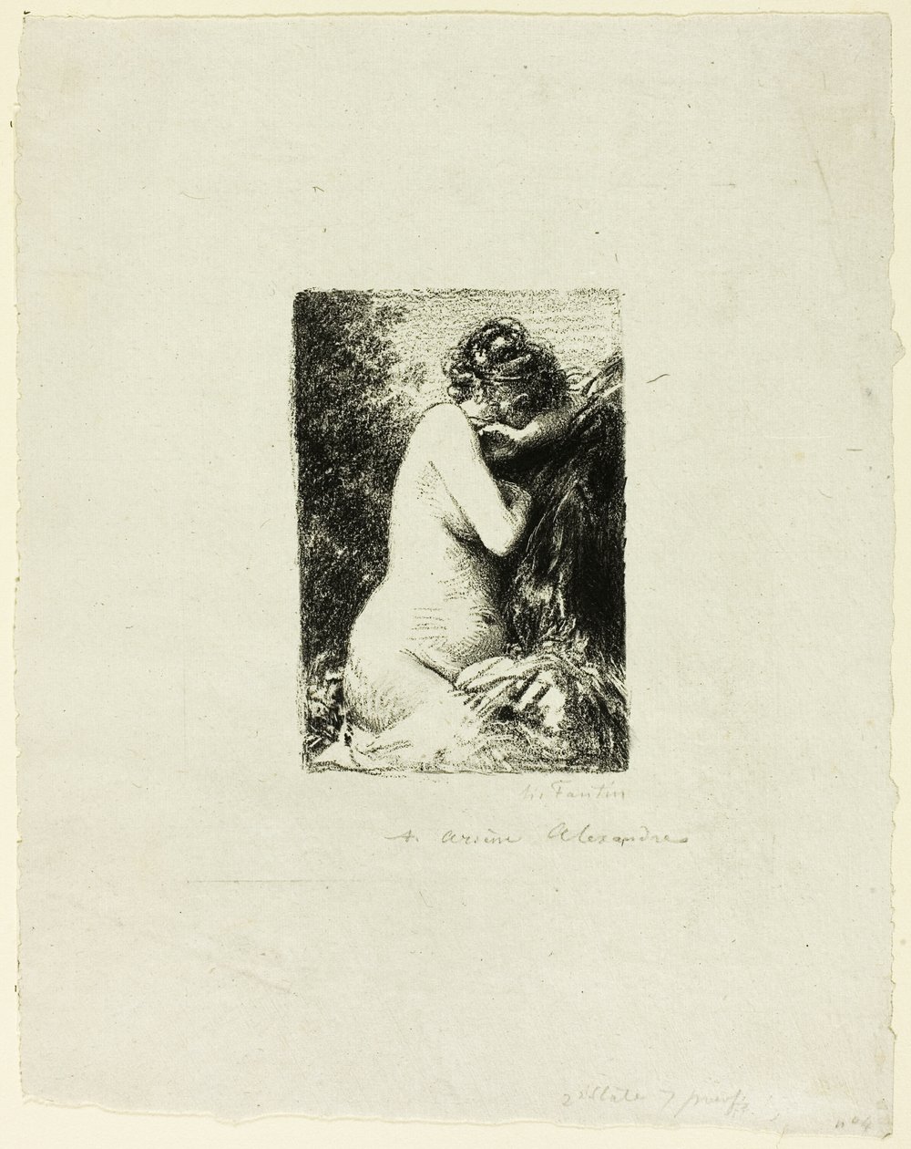 Crying Woman: Study of a Seated Woman in Right Profile by Ignace Henri Jean Fantin Latour