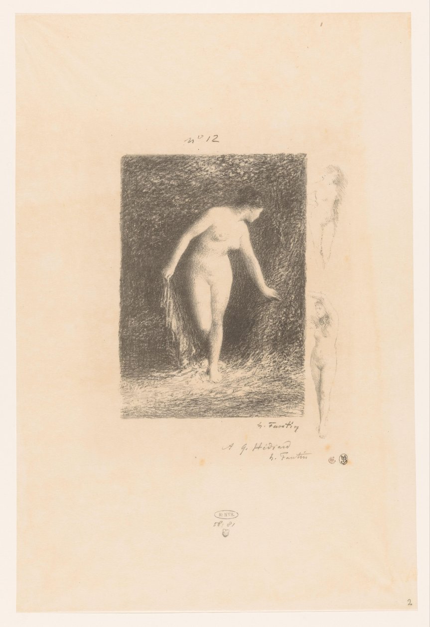 Diana Undressing to Bathe (series: Poems of André Chénier) by Ignace Henri Jean Fantin Latour