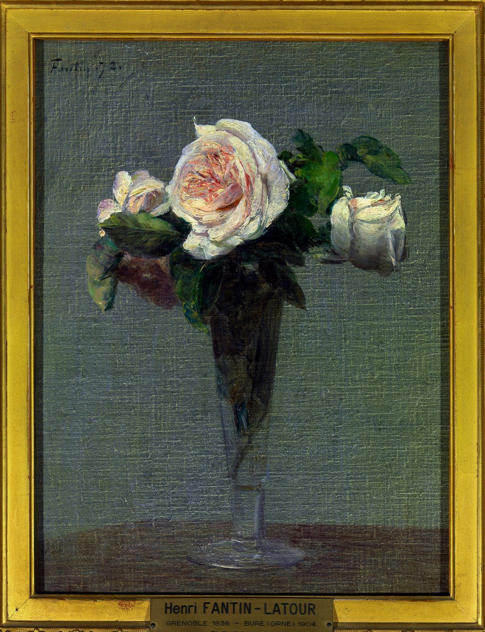 Flowers. Painting by Henri Fantin Latour (1836-1904) 1872. Paris, Musee du Louvre by Ignace Henri Jean Fantin Latour