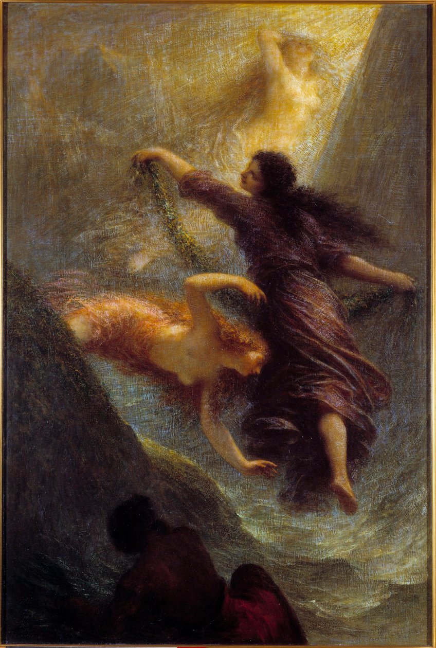 The Rhine Maidens or The Rhine Gold: Representation of the Ondines Playing by the Dwarf Alberich after Richard Wagner