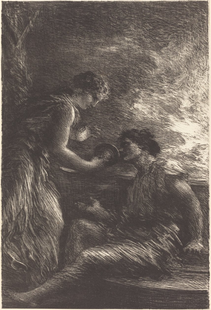 Sieglinde and Siegmund from Act I of "The Valkyrie" by Ignace Henri Jean Fantin Latour