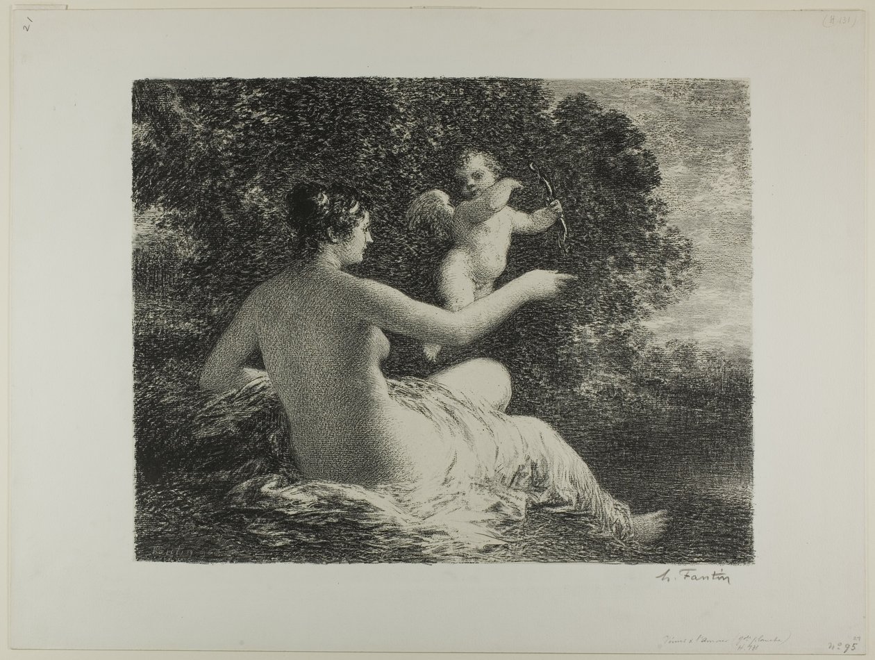 Venus and Cupid, Large Plate by Ignace Henri Jean Fantin Latour