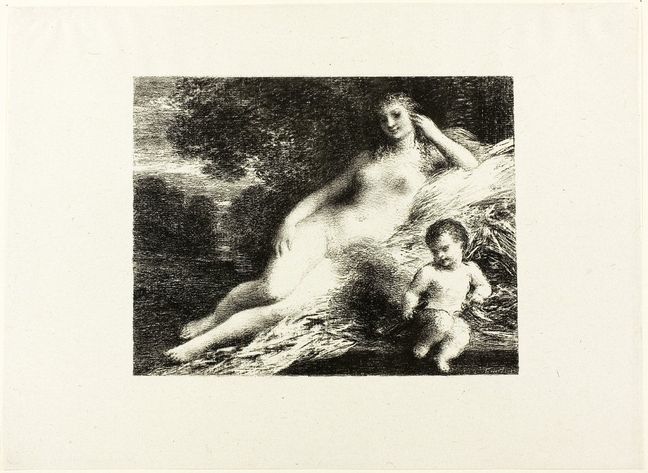 Venus and Cupid, second plate by Ignace Henri Jean Fantin Latour