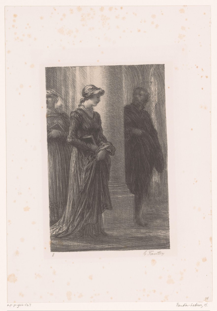 Walther von Stolzing Notices Eva Pogner in the Church by Ignace Henri Jean Fantin Latour