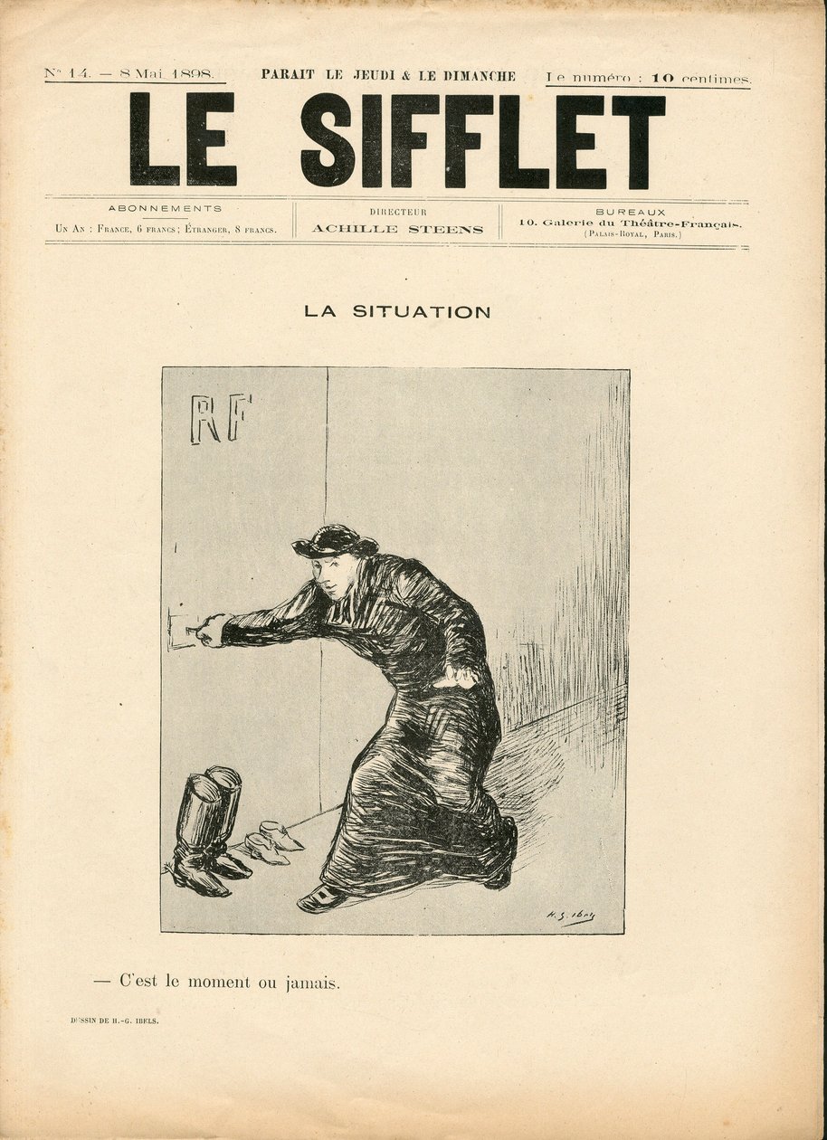 Le Whistle, number 14, Satirical in B & W by Henri Gabriel Ibels