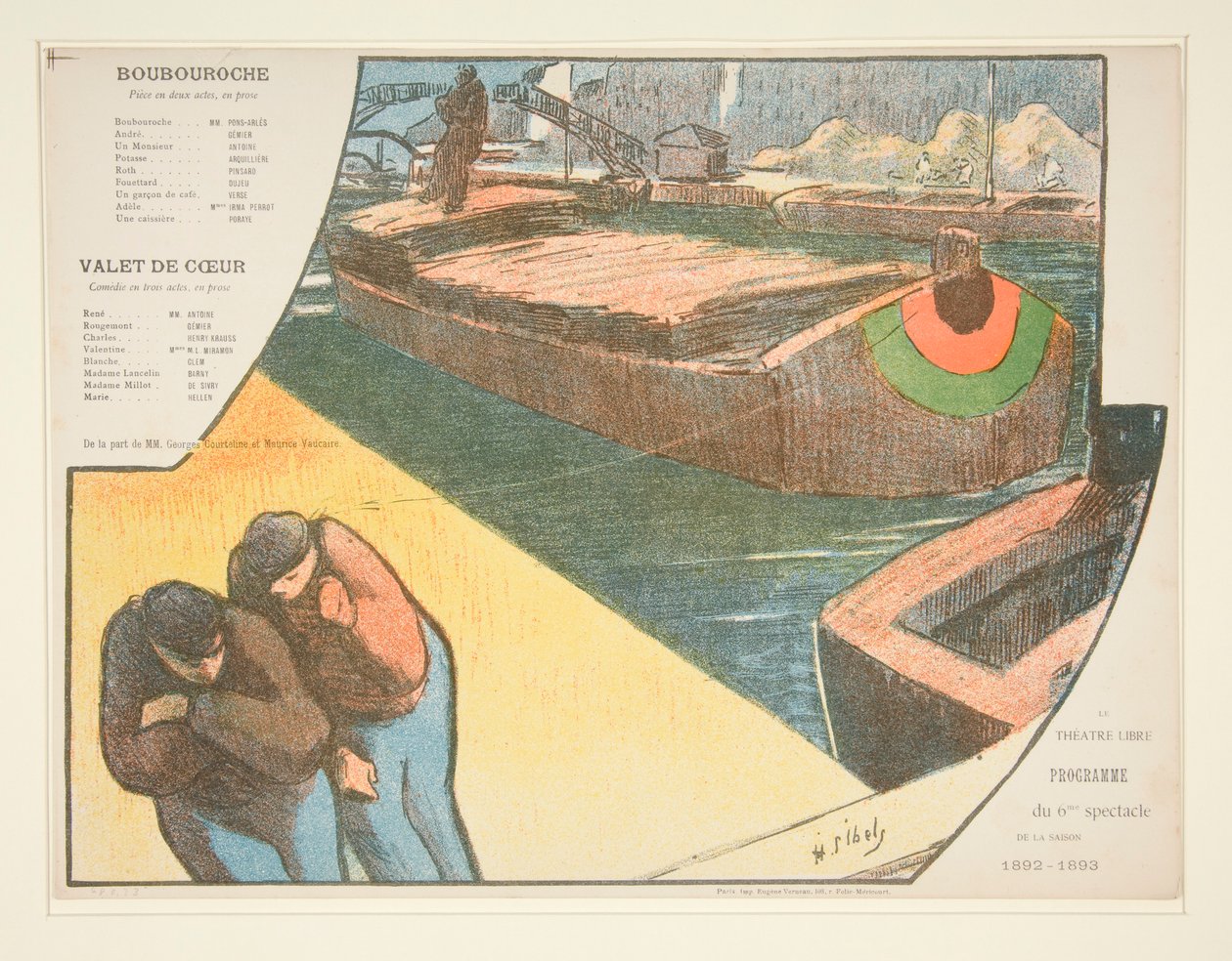 Program for Theatre Libre by Henri Gabriel Ibels