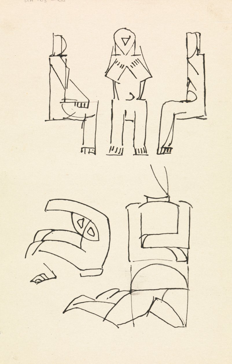 Five Figure Studies by Henri Gaudier Brzeska